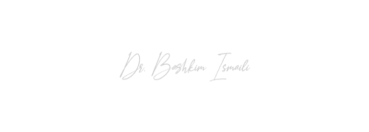 Dr. Bashkim Ismaili dental polyclinic logo in gray, digitalisation and branding support by 3038 Studio